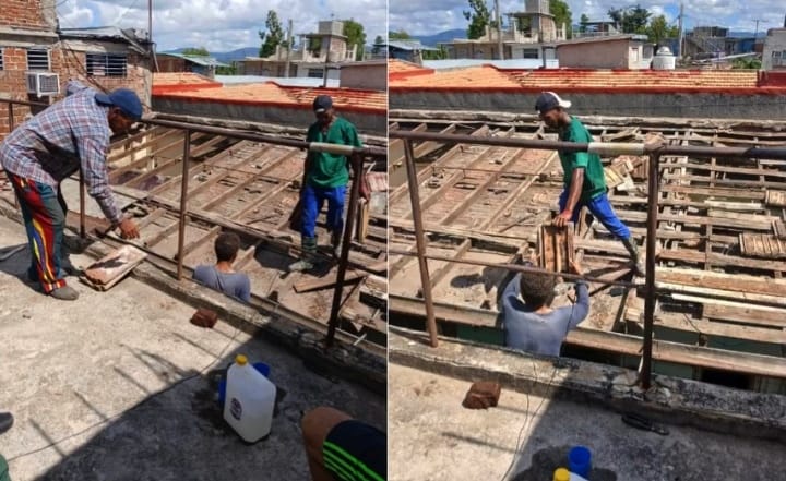 Reparación de viviendas en Santiago de Cuba tras el huracán Melissa
